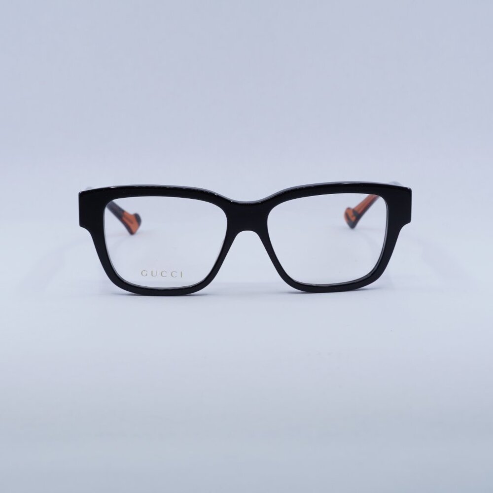 🕶️ New Gucci GG1428O 006 Eyeglasses - Black With Orange Havana Frame - Picture 2 of 10